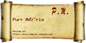 Purr Mária névjegykártya